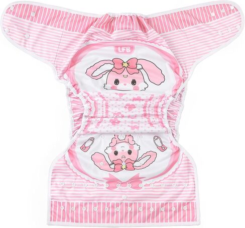 Littleforbig Washable Adjustable Reusable Waterproof Cloth Adult Diaper Wrap Cover - Baby Usagi Pattern L in Saudi Arabia