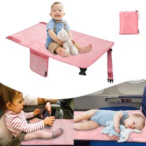 Toddler Airplane Bed & Airplane Seat Extender for Kids - Portable Foot Rest for Children Flights, Soft Velvet Toddler Plane Bed, Lightweight Machine Washable Travel Essentials (Blue)