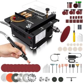 118PC Mini Multi-functional Table Saw Multi-functional Portable Adjustable Cutting Sanding Engraving Drilling All-in-One Machine，Mini Cutter Table Saw For Wood Cutting (Regular)