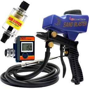 LE LEMATEC Premium Sand Blaster Gun Kit, Air Compressor Oil Water Separator, and Air Pressure Regulator