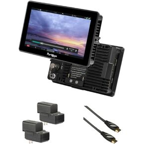 PORTKEYS BM5IV 5.5" HDMI/SDI Touchscreen Monitor Bundle with Genaray 2 x NP-F770 4400mAh Batteries & 2X Compact Chargers Kit, Pearstone High-Speed HDMI to HDMI Cable with Ethernet Black