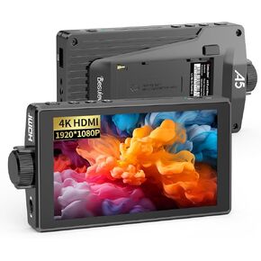 Desview A5 Touch Screen Camera Field Monitor, 5.5 Inch 1920 * 1080 Full HD 4K HDMI with 3D Lut Waveform VectorScope Histogram False Color Peaking Focus, Sunshade Included