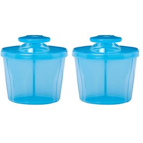 Dr. Brown's Baby Formula Dispenser with Snap-On Lid for On-the-Go Feedings,Milk Powder Dispenser for Traveling with Infant,Blue (Pack of 2)