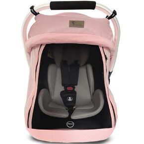 CarSeat Covers for Babies - Universal Baby Car Seat Covers for Girl Summer Infants Carseat Covers Breathable with Inner Bug Nets Covers Dustproof Privacy Shade Protection Baby Covers with Hoop