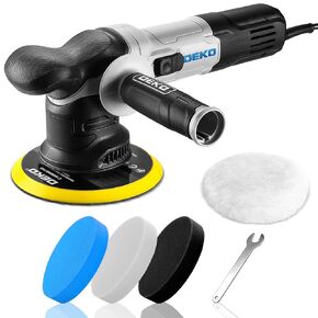 Car Buffer Polisher: DEKOPRO 6 Inch Dual Action Orbital Buffer Polisher, 6 Variable Speed 1800-5500 RPM Random Polisher Kit with 4 Buffing Pads for Car Detailing Polishing Waxing(Gray)