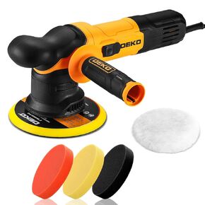 Car Buffer Collesher: Dekopro 6 Inch Dual Action Action Orbital Buffer Collesher ، 6 سرعة متغيرة 1800-5500 دورة في الدقيقة مع 4 منصات التلميع للسيارة التي تفصل الشمع التلميع (رمادي)