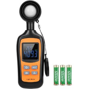 Handheld Digital Light Meter,4 Digit Color Screen Illuminance Meter with Ambient Temperature Measurer,Range up to 200,000 Lux Luxmeter,for Photography Plants Lighting Intensity Brightness Measurement