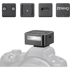 ZF04 Lightweight On-Camera Flash,Mini Flash Speedlite, CCT 6500K±200K,372 Full-Power Flash Light with Universal Hot Shoe Mount Fit for Canon, Nikon, Sony, Fuji,Leica Cameras (Silver)