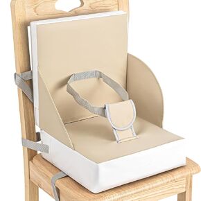 Portable Toddler Booster Seat for Dining Table, Adjustable Lightweight Toddler Chair for Travel, Compact Design, Easy to Clean (Grey)
