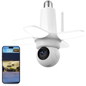 Light Bulb Security Camera, 5G&2.4G WiFi 2K Securiy Cameras Wireless Outdoor,360° PTZ Light Bulb Camera For Home Security,Color Night Vision, Human Detection & Alarm, 2-Way Audio,16W Equivalent Bulbs