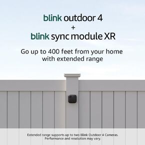 Blink Outdoor 4 + Sync Module XR — Wire-free smart security camera, two-year battery, go up to 400 feet from your home with extended range — 1 camera system