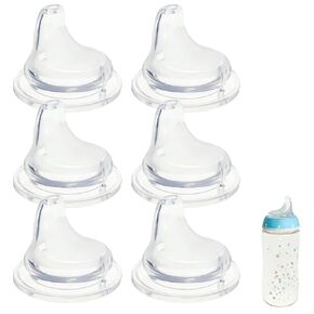 4 Pack Replacement Silicone Spout Compatible with NUK Active and Learner Cups, Clear Silicone Dishwasher Safe No Spill BPA Free Nipple Replacement Spouts
