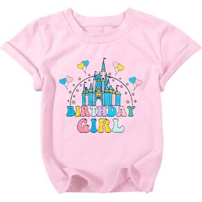 Birthday Girl Shirt Magical Castle Tshirt Birthday Shirts for Kids Funny Birthday Party Gift Tees Cute Graphic Tops in Kuwait