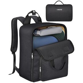YOREPEK Backless Booster Car Seat Travel Bag Backpack for Airplane, Foldable Booster Car Seat Cover with Lauggage Strap, Compact Stroller Bag for Airplane Fits for Gb Pockit(All Black)