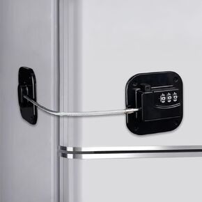 Combination Refrigerator Lock - Resettable Code Fridge Lock for Kids, Adults, Heavy Duty Child Safety Locks for French Door Fridge, Freezer, Cabinet, Pantry, Easy Install No Keys Needed(2Pack)