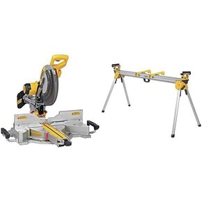 DEWALT DWS780 12-Inch Double Bevel Sliding Compound Miter Saw w/ DWX723 Heavy Duty Miter Saw Stand.