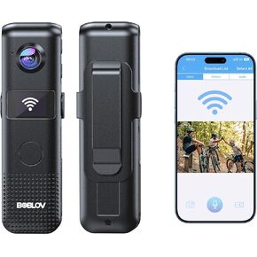 BOBLOV C18 64G WiFi Body Camera: One-Touch Recording and Small OLED Screen for User Friendly, 4Hours Recording, 1080P Wearable Cam with 1/4" Tripod Thread for Biking, Security, Personal Use