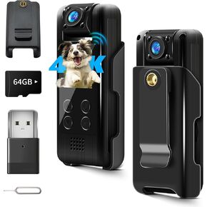 Body Cam, Superior Body Camera 4K with 180° Rotating Lens, 2025 WiFi Bodycam with 1.3"LCD Screen, 10 HR Battery, APP Control, Night Vision, Mini Body Mounted Cameras for Personal & Police