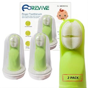Finger Toothbrush for Toddlers 1-3,Finger Toddler Toothbrush Age 2-4,Newborns Silicone Toothbrushes,Soft Infant Oral Cleaner with Travel Storage Case, 2 Pcs