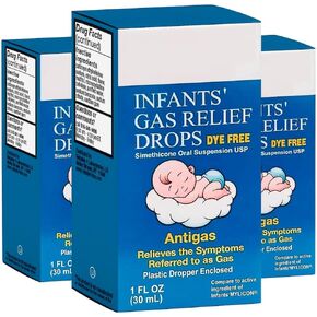 Puregen Labs Infants تخفيف الغاز يسقط غاز تخفيف المعدة للرضع والرضع والأطفال الصغار | سيمثيكون 20 ملغ قطرات تخفيف الغاز | آمن للحديدين الجدد ، صيغة خالية من الصبغة - 1 أوقية (3 عبوة)