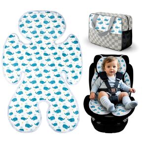 KAKIBLIN Baby Car Seat Cooling Pad,Universal Double Sided Ice Car Seat Cooler Pad for Baby Children and Kids,Durable Gel Babies Cooling Mat Cushion for Stroller,Chair,Keep Cool in Summer (Blue Whale)