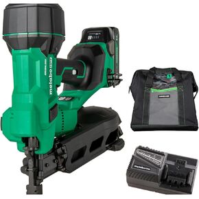 Metabo HPT 18V MultiVolt™ Cordless Coil Roofing Nailer Kit, 500 Nails Per Charge, Up to 1-3/4-Inch Roofing Nails, Includes Vinyl Siding Adapter, NV1845DA