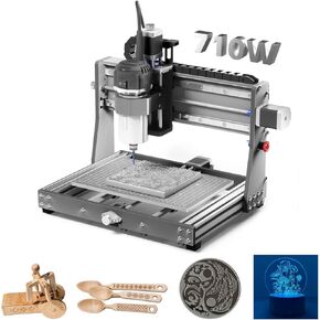 3020-PRO Ultra CNC Router Machine, Upgraded 710W Spindle, All-Metal Engraver for Metal, Wood, Acrylic, PCB, MDF, Built-in Motherboard Fan, Work Area 11.8"x8.1"x3.1"
