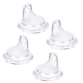 4 Pack Silicone Spout Replacement for NUK Active/Learner Cups - BPA-Free & Dishwasher Safe - Leak-Proof Nipple Spouts, Baby Bottle Parts, Toddler Sippy Cup Accessories (Clear)