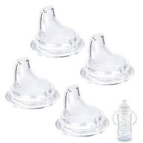 TERPINK 4-Pack Replacement Silicone Spout Compatible with NUK Learner Cup & Active Cup, Soft Transition Spout for Sippy Cups, Leak-Proof, BPA-Free, Easy to Clean Medium Flow