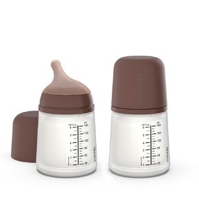 Suavinex Zero Zero Anti Colic Baby Bottle, No 1 Spanish Baby Bottle Brand, Minimizes Bottle Rejection & Nipple Confusion, Perfect for Breastfeeding Babies, 6oz/180mL, Deep Tone, Adaptable Flow Nipple
