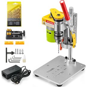 Mini Drill Press, Benchtop Drill Press, Portable Electric Small Machine 7-Speed CNC 795 Motor Portable Precision Drilling Machine B10 Chuck for DIY Jewelry Metal Wooden Acrylic