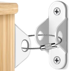 [UPGRADE 2.0] JIUDONE Furniture Anchors (12 Pack) for Baby Proofing,Furniture Strap Anti Tip Furniture Anchor Securing 400 lbs/Keep Baby Pet Safety from Falling Furniture,Metal Earthquake Straps,White
