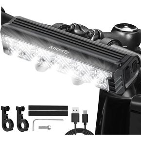 Super Bright Bike Light 5 LED 2800 Lumen Bicycle Headlight, 5 Modes USB Rechargeable Waterproof Bike Headlight for Nikght Riding, MTB Off-Road Cycling Commuting