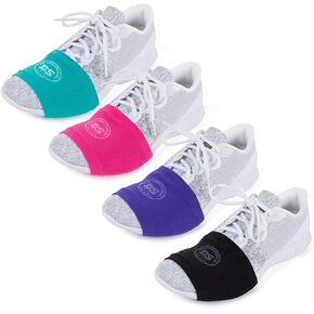THE DANCESOCKS - The Original Over Sneaker Socks for Dance, Made in USA, Smooth Floors (4 Pairs - pink/purple/turquoise/black)