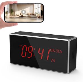 Camera Clock Full HD 1080P Wireless with Night Vision,Indoor Security Camera with Motion Detection, 160° Ultra-Wide Angle 2.4/5Ghz