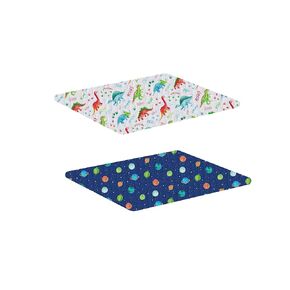 Lynmark® Potty Training Waterproof Bed Pad - Bundle of 2 Vibrant Patterns, Galaxy & Dinosaur