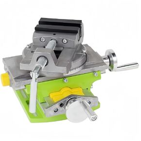 Cross Slide Drill Press Vise, 2-Way X- Y- Benchtop Drill Press Clamp, Portable Table Drill Press Vise with 90° Rotary Table for Drilling Milling Machine
