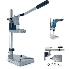 Drill Press Stand For Hand Drill, Adjustable Bench Clamp Drill Press Floor Stand Workbench Repair Tool for Drilling Collet Workshop,Single Hole Aluminum base (for Small Jobs)