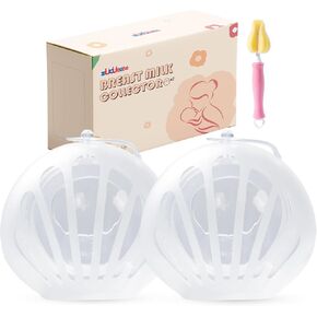 Breast Milk Collector (2 Counts), 3oz/100ml Silicone Breast Milk Collectors for Breastfeeding, Silicone Hands Free Breast Pump,BPA-Free Soft Breast Shel, Breastfeeding Essentials