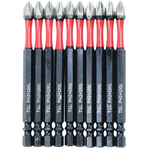 AUTOTOOLHOME 10 Pack Impact Phillips #2 Power Bits Nano Sand Anti-slip Anti-wear Tip PH2 Screwdriver bits 2-1/2 inch Length