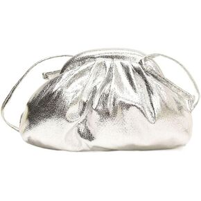 Fashion Leather Crossbody Bag Women Simple Pleated Shell Bag Party Dinner Bag Shoulder Bag Cute Cloud Bag