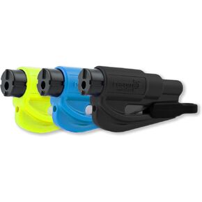 resqme Family Pack of 3, The Original Emergency Keychain Car Escape Tool, 2-in-1 Seatbelt Cutter and Window Breaker, Made in USA, Compact Safety Hammer- Yellow Neon in Kuwait