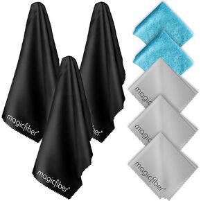 MagicFiber Extra Large Microfiber Cleaning Cloth for Glasses & Window Cleaning Cloth (8-Pack)