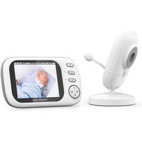 3.5 '' 'Video Baby Monitor مع الكاميرا والصوت ، الصوت ثنائي الاتجاه ، مستشعر درجة الحرارة ، التهويلة ، الرؤية الليلية بالأشعة تحت الحمراء ، 720 بكسل