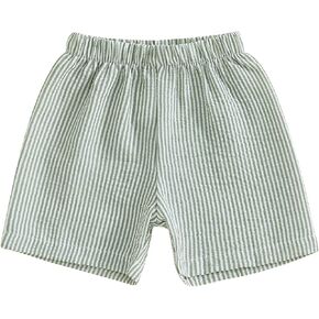 Toddler Baby Boy Girl Shorts Summer Casual Elastic Waist Striped Shorts Pants Boxer Bottoms