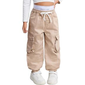 WDIRARA Toddler Girl's Cargo Denim Pants Flap Pocket Jeans Joggers