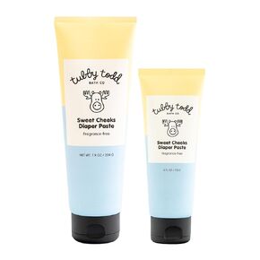 TUBBY TODD Sweet Cheeks Diaper Paste & Spatula - Diaper Rash Cream with 14% Zinc Oxide - Hypoallergenic - For Soothing and Protecting Sensitive Skin - 2 Pack, 4oz & 7.9oz