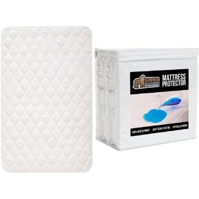 Gorilla Grip Washable Toddler Mattress Incontinence Pads and Waterproof Mattress Protector, Pads Size 52x44, Reusable , Mattress Size Full, Stain Protection, Both Color White, 2 Item Bundle