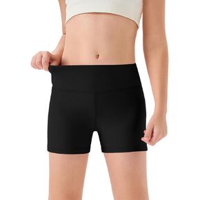 Haloumoning Girls Athletic Shorts Kids High Waisted Yoga Dance Biker Shorts Comfy Gymnastics Shorts 5-14Y in Kuwait