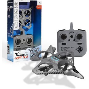 Sharper Image® X-Treme Jet X-2 High-Performance Remote Control Drone, 2.4 GHz Long Range Wireless Control, Advance Auto-Pilot with 360 Barrel Roll, 7-piece, Grey, Age 8+